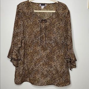 Maggie Barnes leopard print popover blouse 18W